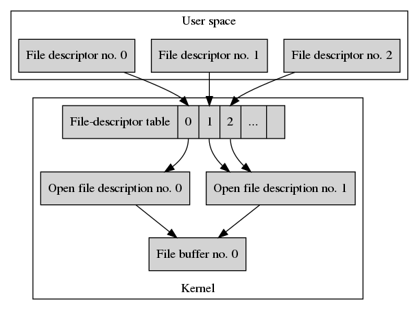 Data structures after duplicating fd1.